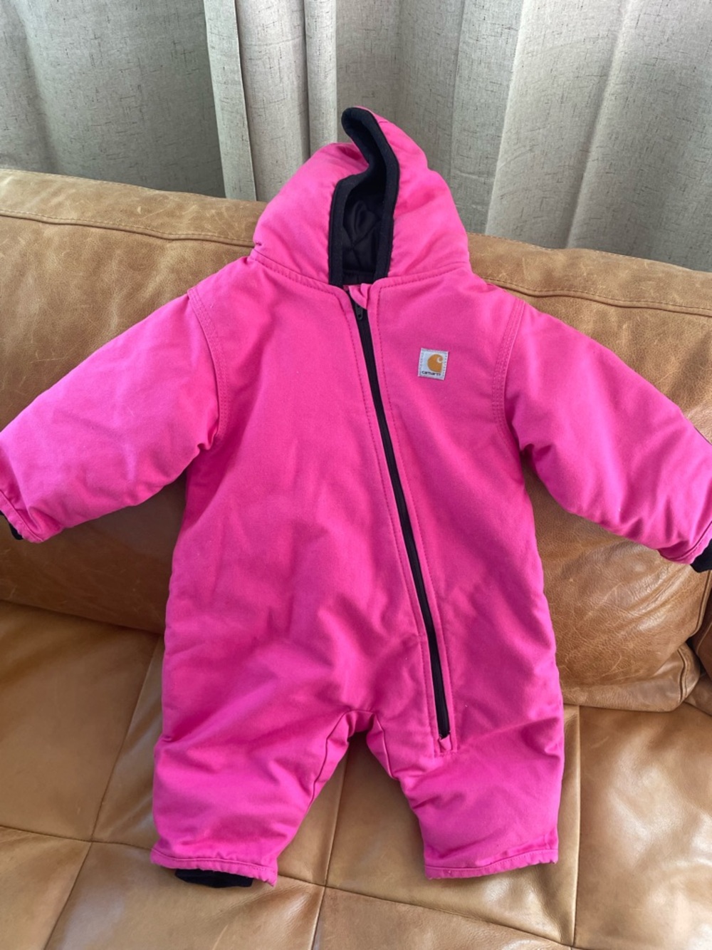 Baby Girl Quick Duck Carhartt Hot Pink and Black Infant Snowsuit